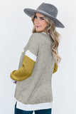 Splicing Sleeve Brown Knit Top