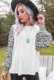 Print Crew Neck Puff Sleeve Top