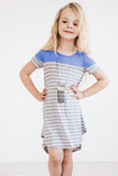 Colorblock Patchwork Striped Girls’ Dress