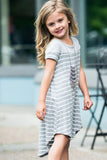 Colorblock Patchwork Striped Girls’ Dress