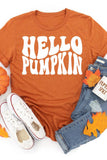 Orange HELLO PUMPKIN Letter Print T Shirt