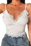 Lace Trim Ribbed Cami Top