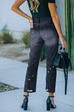 Medium Wash High Rise Straight Leg Jeans