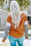Pumpkin Spice Addict Leopard Color Block Crewneck Top