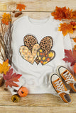 Heart Shape Pattern Print Long Sleeve Pullover Sweatshirt