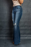 Dark Wash Mid Rise Flare Jeans