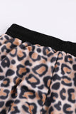 Brown Leopard Cotton Pocketed Joggers