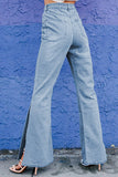 Wide Leg Split Hemline Flared Jeans
