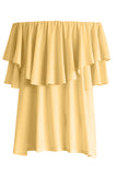 Soft Breeze Frilling Off-shoulder Top