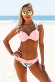 Sexy Red Padded Gather Push-up Bikini Set