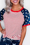 Stars and Stripes Flag Pattern T-shirt