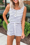 Striped Print Sleeveless Romper