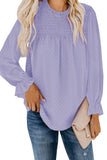 Swiss Dot Smocked Long Sleeve Top