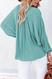 Green Split V Neck Dolman Top