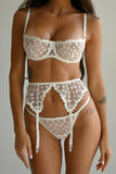 Bohemian Polka Dot Pattern 3PCS Lingerie Set