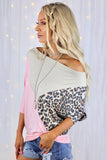 Colorblock Splicing Off The Shoulder Top