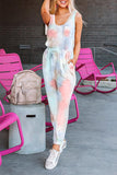 Tie Dye Drawstring Jogging Jumpsuit