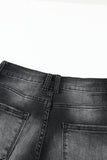 High Rise Washed Distressed Flare Jeans
