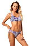Exotic Print Racerback Bikini and Hipster Swimsuit