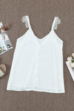 Adjustable Lace Straps Buttons Tank Top