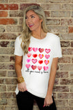Be Kind Heart Print O-Neck T-shirt