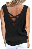 Crisscross Hollow-out Knit Tank Top