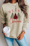 Leopard Plaid Tree Graphic Christmas Sweatshirt