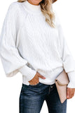 Housewarming Cable Knit Balloon Sleeve Sweater