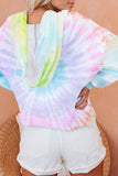 Colorblock The Sun Cotton Blend Tie Dye Hoodie