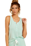 Multicolor Tie-dye Knit Sleeveless Shorts Pajamas Set