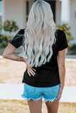 Gradient Snowflake Graphic Print Short Sleeve T Shirt