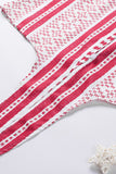 Boho Print V Neck Front Buttons Thin Straps Tank