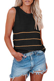 Knit Tank Top with Stripes