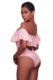 Ruffle Off-The-Shoulder One Piece Swimsuit