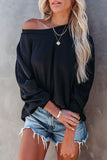Plain Relaxed Fit Crew Neck Pullover Sweatshirt