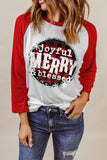 Joyful Merry & Blessed Christmas Plaid Pullover Top