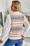Tribal Print V Neck Knitted Sweater Vest