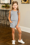 Salmon Ruffled Sleeveless Kids' Romper