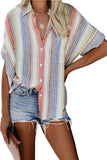 Happier With You Striped Button Top