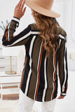 Navy Striped Modern Women Shirt