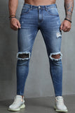 Blue Ripped Skinny Fit Men's Jeans