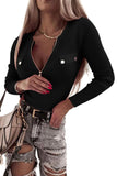 Ribbed Zipper Long Sleeve Top