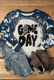 color GAME DAY Lightning Print Color Block Long Sleeve Top