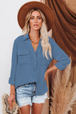 Turn-down Collar Pocketed Button Shirt