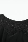 Lace Splicing Tie Knot Bell Sleeve Blouse