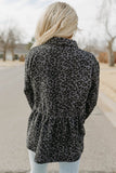 Leopard Corduroy Ruffled Shacket