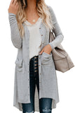 Selected Button Pocketed High Low Cardigan