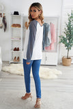 Print Patchwork Mesh Long Sleeve Top