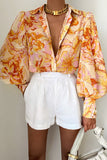 Floral Chic Bishop Sleeve Blouse