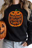 Black Halloween Pumpkin Graphic Print Long Sleeve Sweatshirt